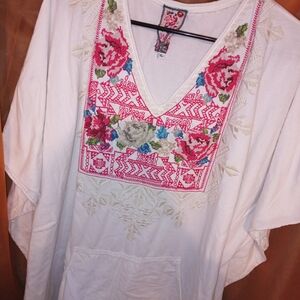 Embroidered Floral White Top